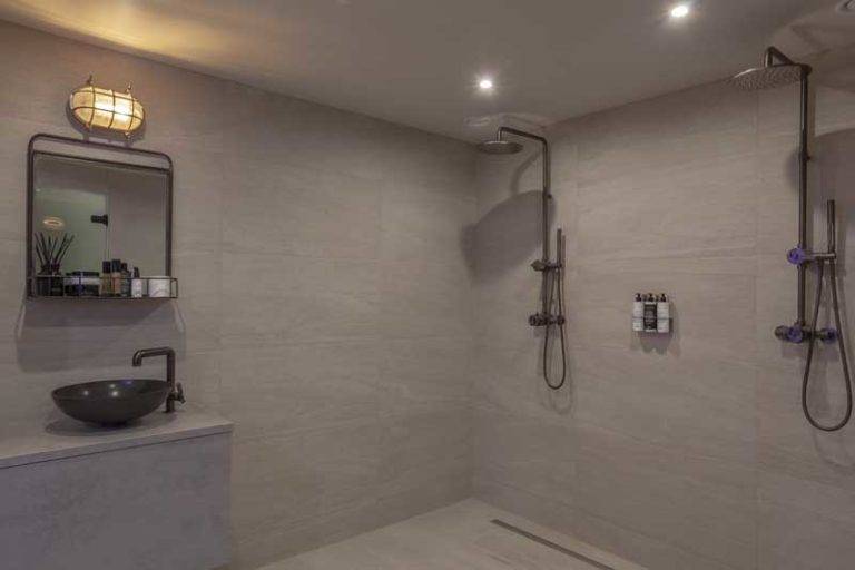 electric shower in bathroom