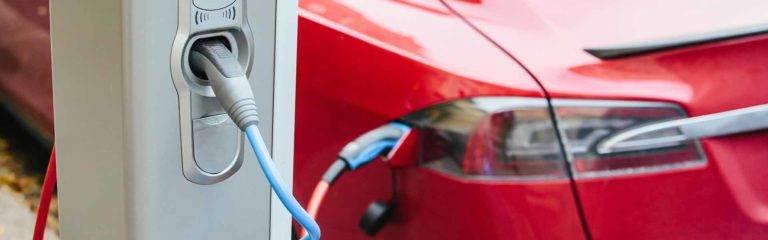 red car electric charging