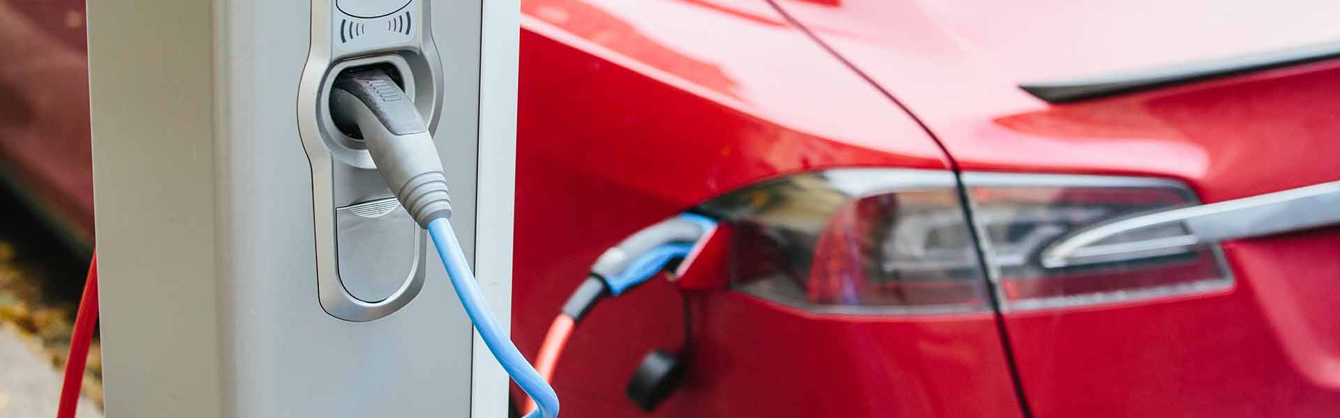 red car electric charging