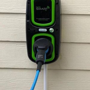 electric car charge point close up