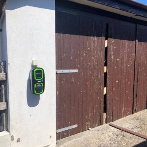 electric car charge point by doors