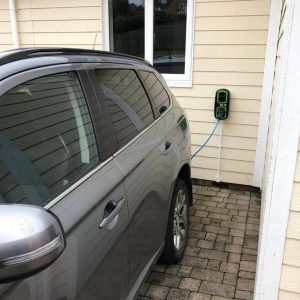 electric car charge point with car
