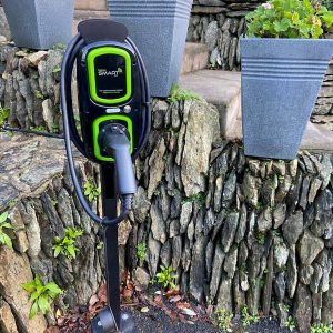 electric car charge point in garden